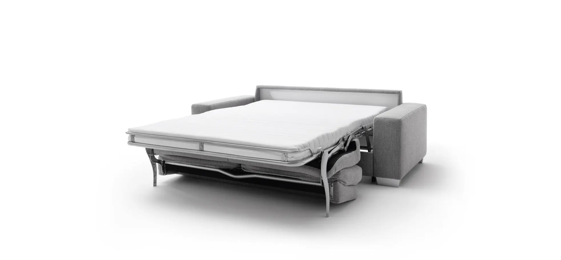 Sofa Nuoro - 2,5-Sitzer inkl. Schlaffunktion, Armlehne breit, Stoff, Grau