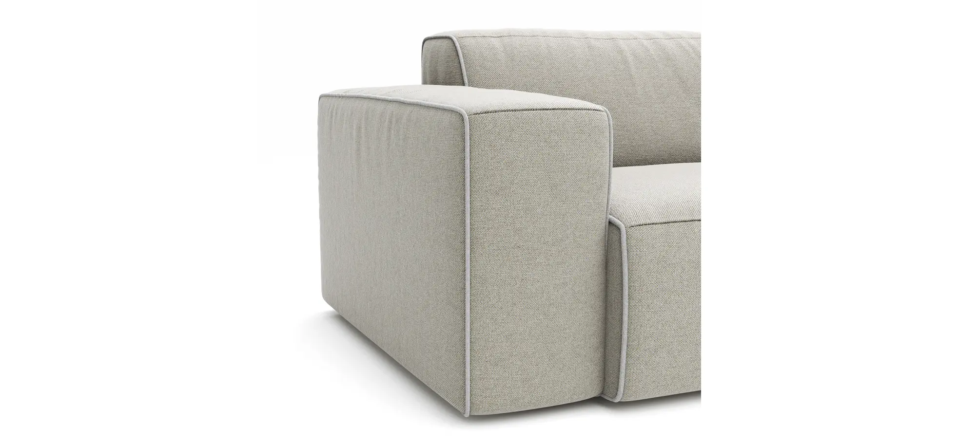 Sofa Elementos - 3-Sitzer, Stoff, Natur