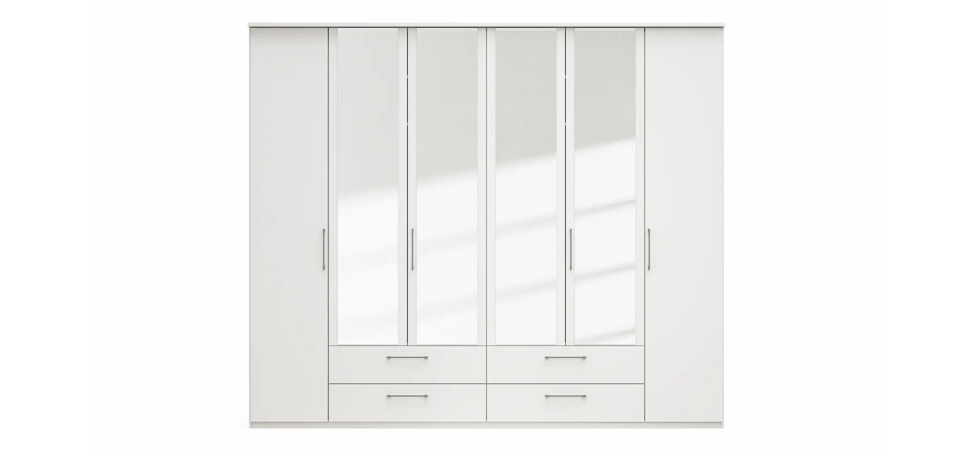 Drehtürenschrank Viana - B. ca. 270 cm, Lack, Weiß