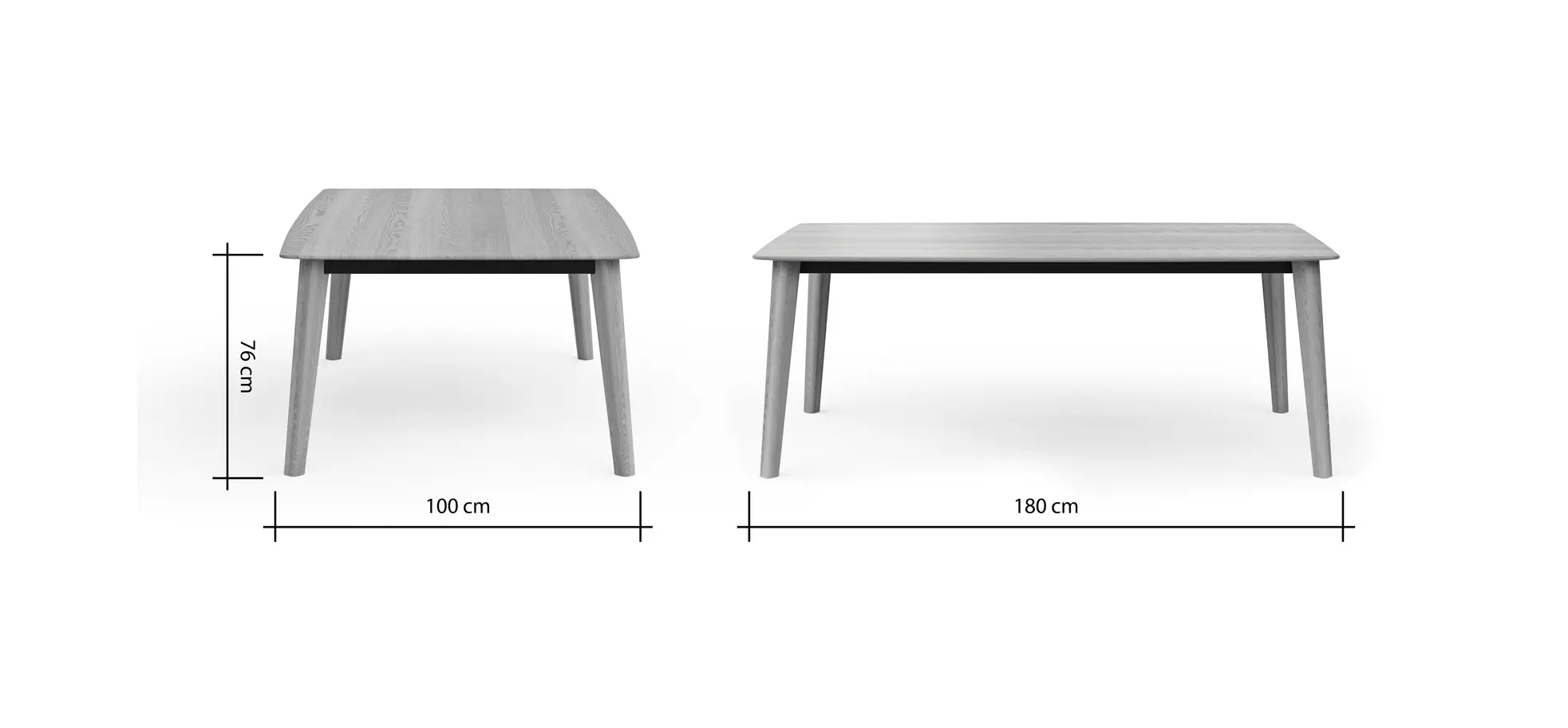 Esstisch Saltino - ausziehbar, LB ca. 180x100 cm, Eiche massiv
