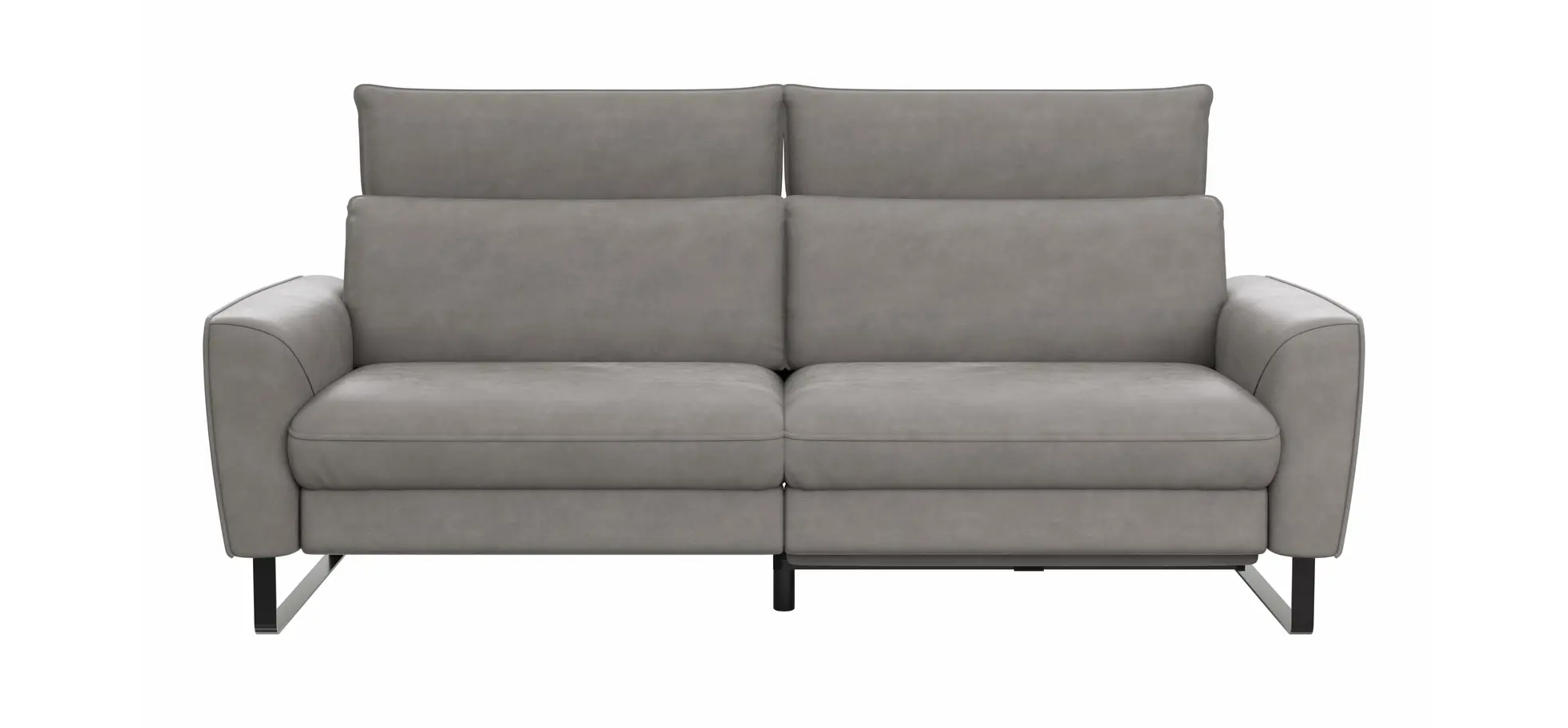Sofa Avela - 3-Sitzer inkl. Relaxfunktion motorisch und Kopfteil verstellbar, Leder, Steingrau 1291430745
