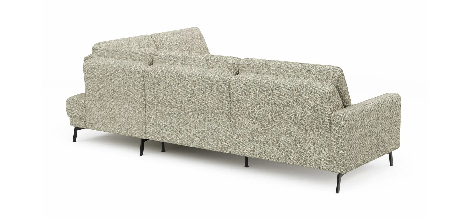 Ecksofa Valera - 3-Sitzer mit Ecke rechts inkl. Rückenlehne verstellbar, Stoff, Limone