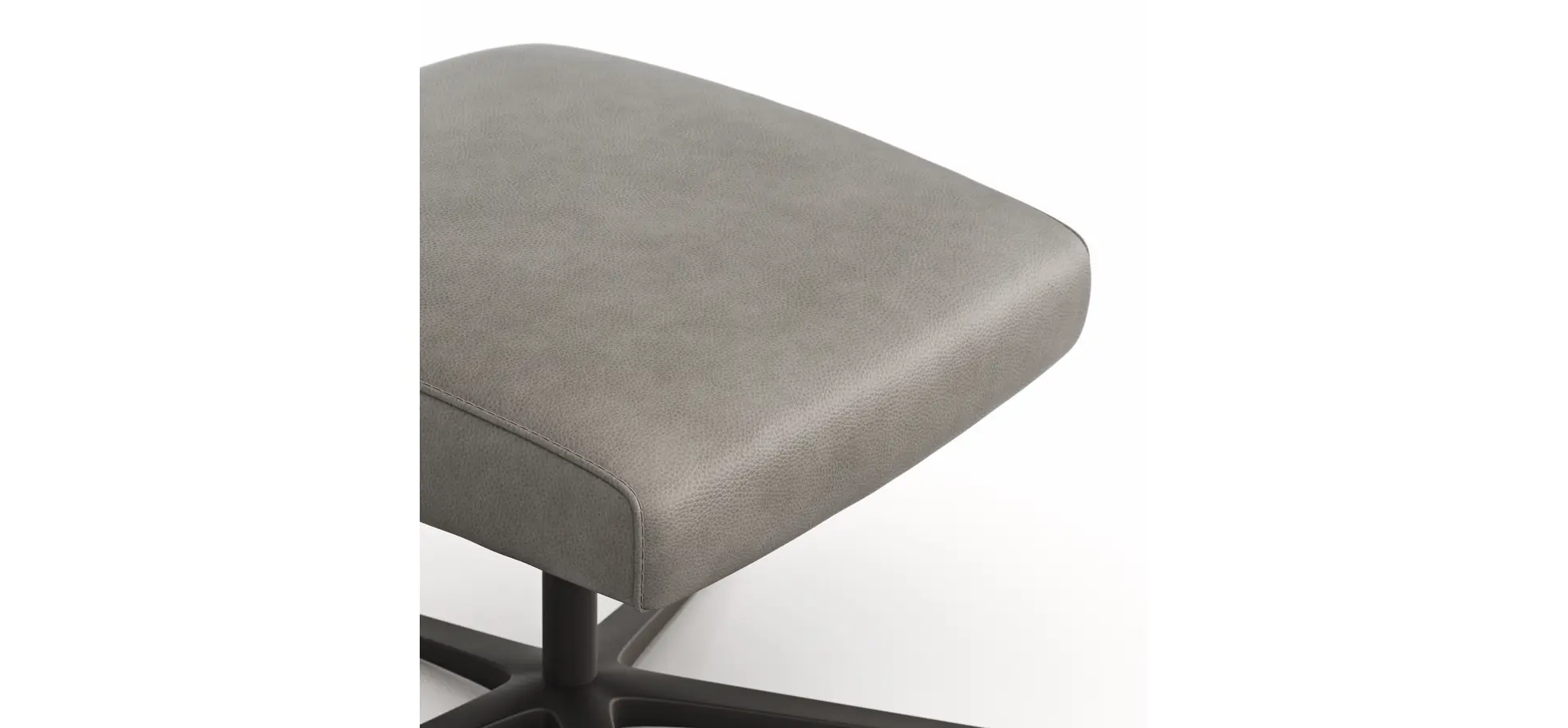 Hocker Noto Relax II - Leder, Eisengrau