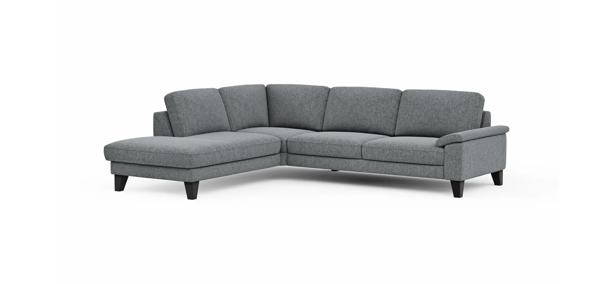 Ecksofa Oviedo - Ecke links mit 2,5-Sitzer, Stoff, Grau