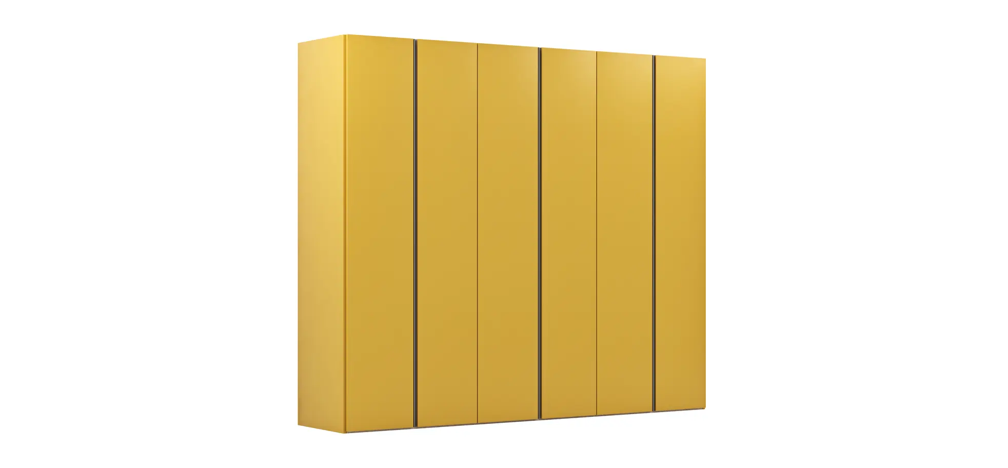 Drehtürenschrank Loretto - B ca. 280 cm, Lack matt, Safrangelb 112478