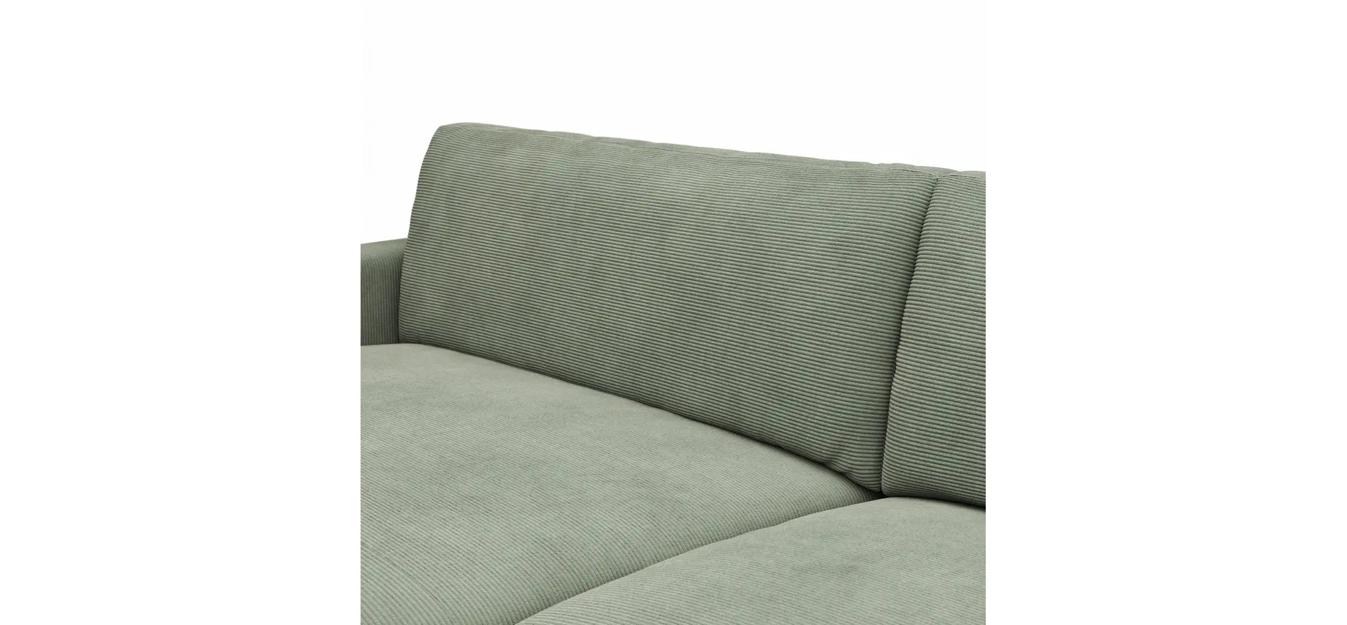 Ecksofa Solero - Longchair groß mit 1,5-Sitzer rechts, Stoff, Olivgrün