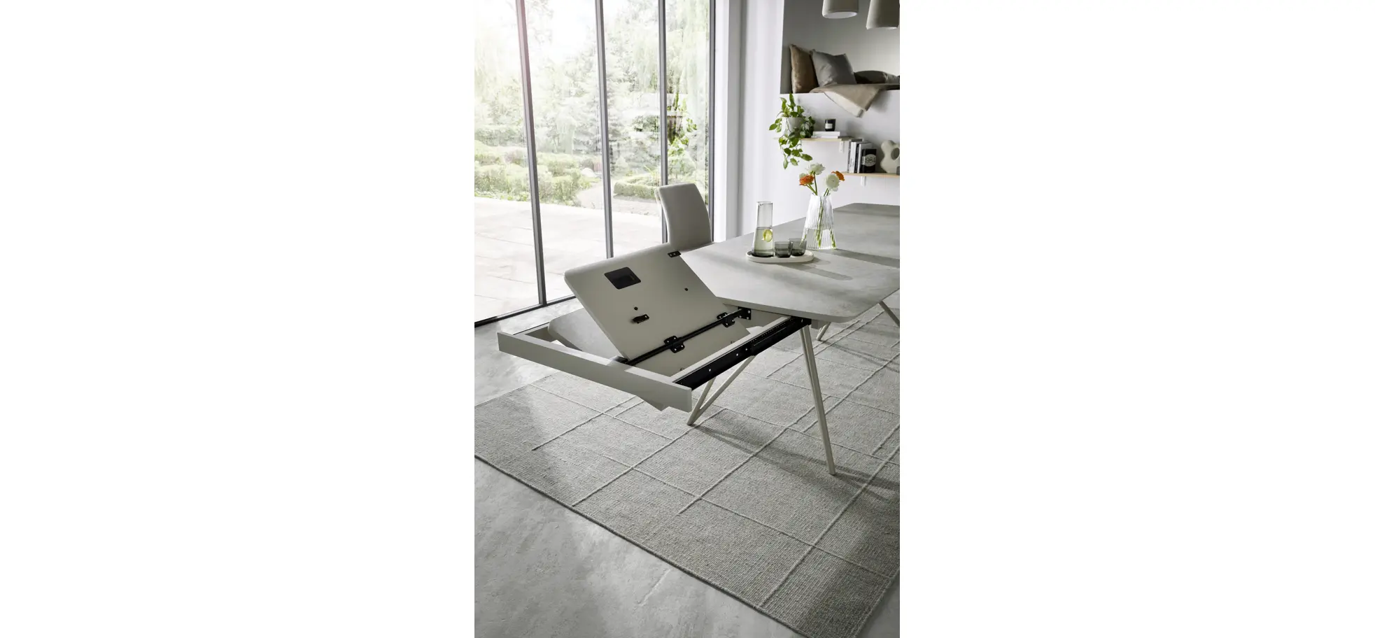 Esstisch Sedana - ausziehbar, LB ca. 200x100 cm, HPL, Grau