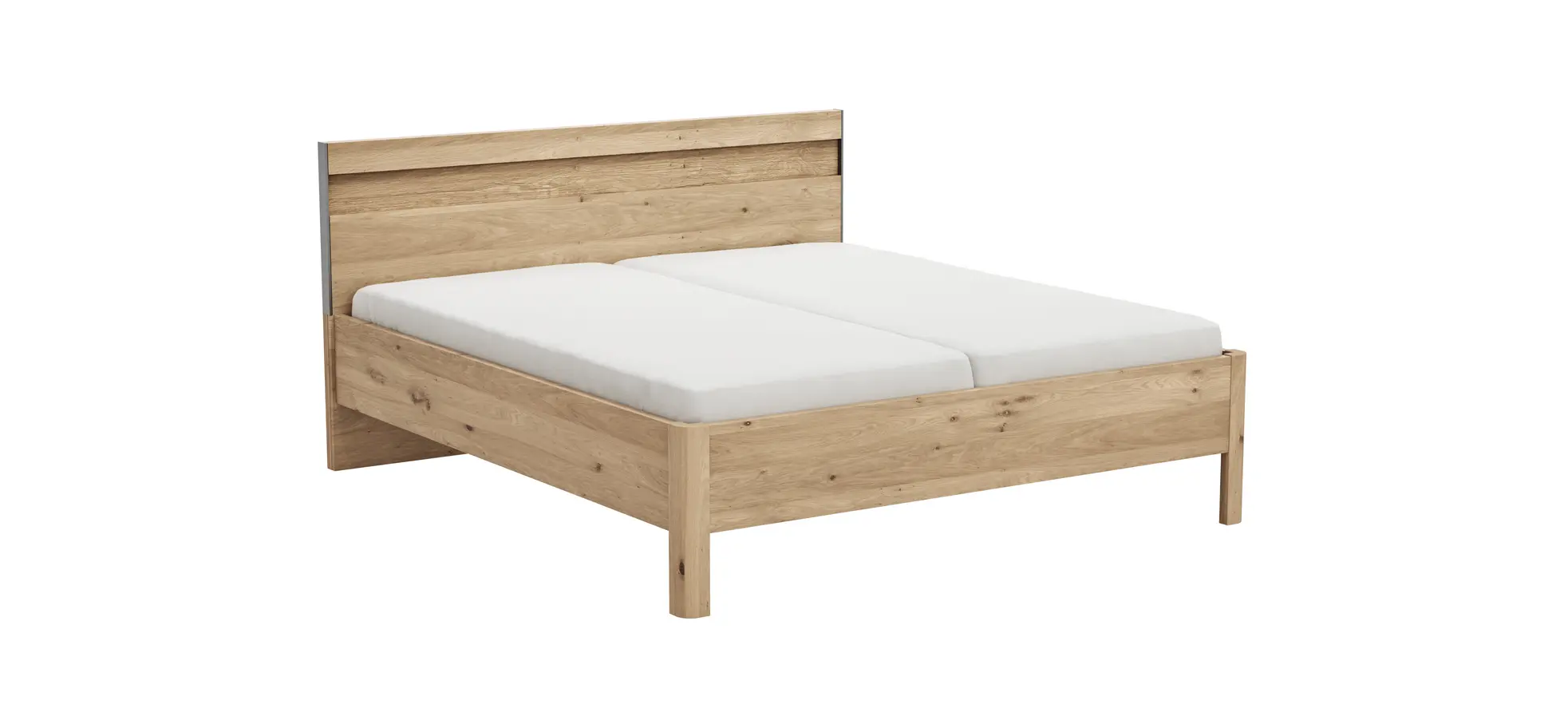 Bett Viana - Liegefläche ca. 180x200 cm, Furnier, Balkeneiche 120105