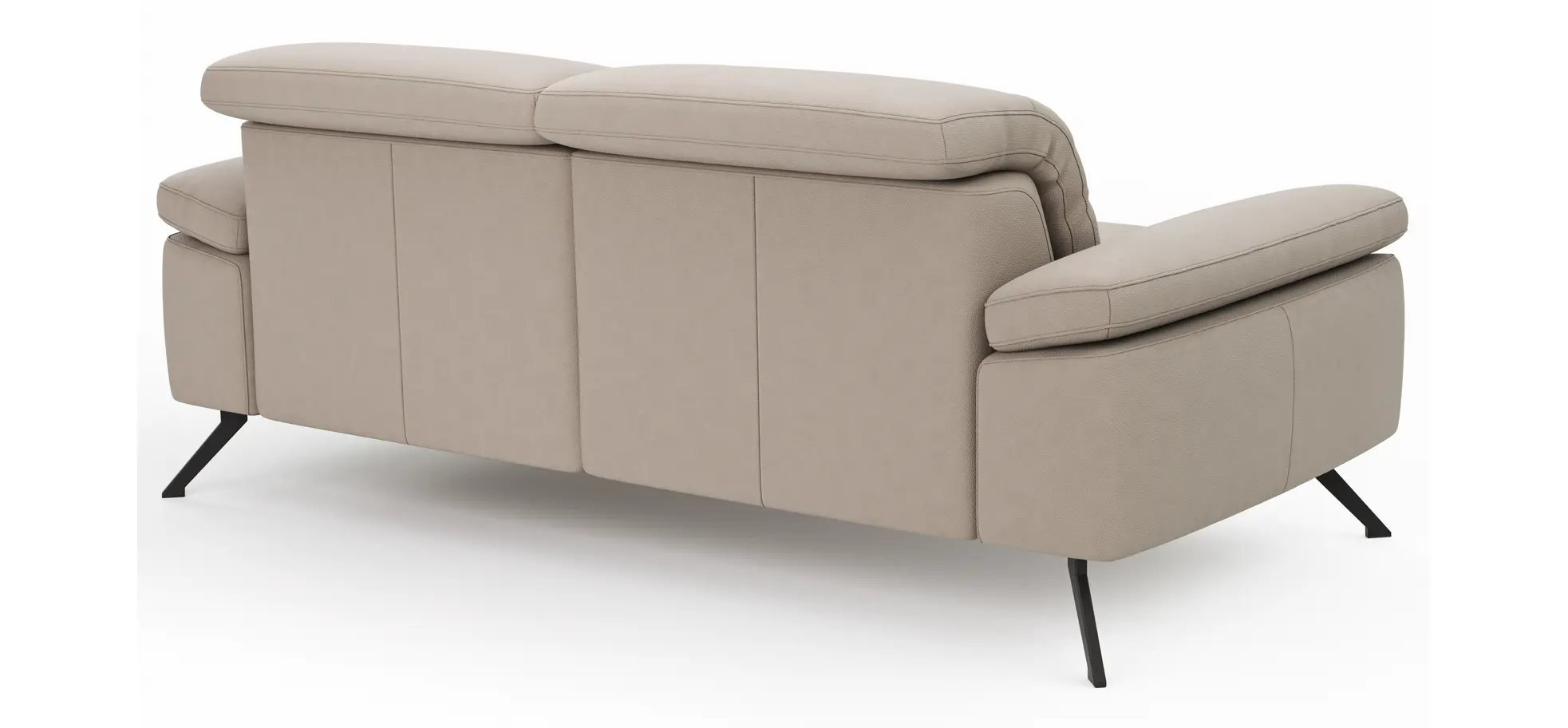 Sofa Rafaela 2.0 - 2,5-Sitzer inkl. Kopfteil verstellbar, Leder, Champagner