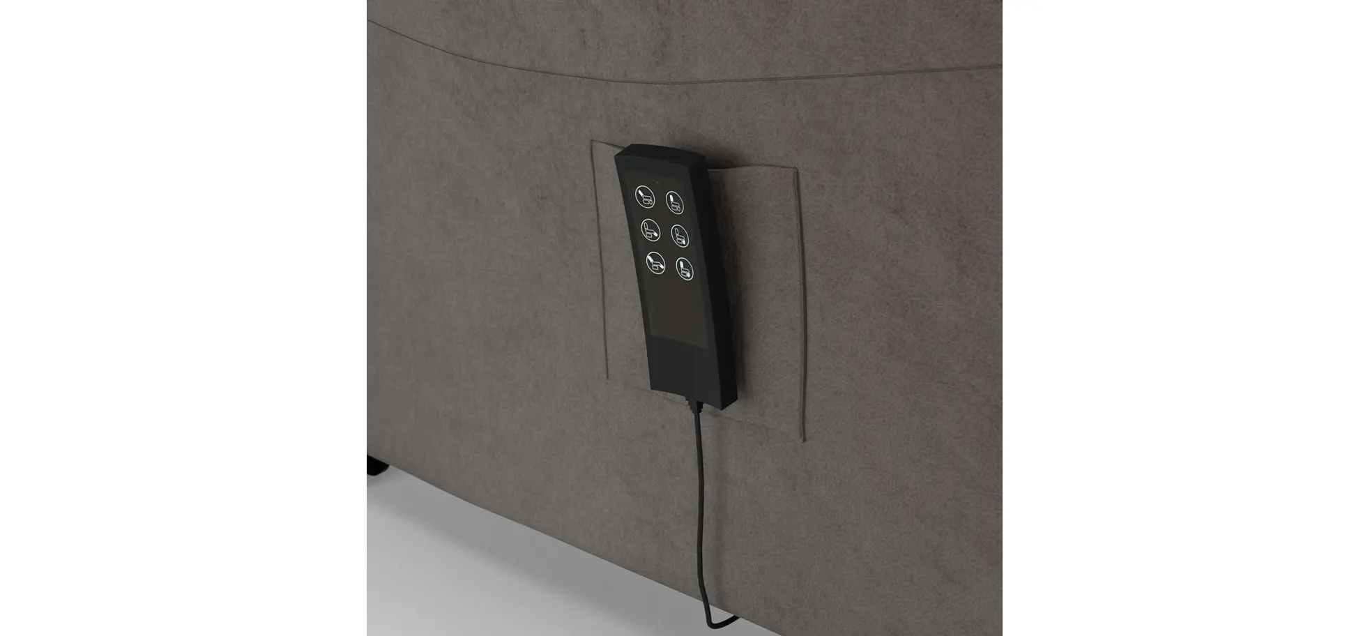 Relaxsessel Arima - Relaxfunktion (motorisch), Kopfteil verstellbar, Stoff, Dunkelbraun