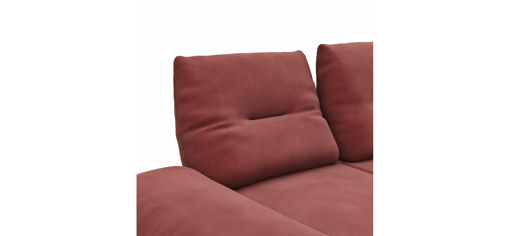 Sofa Lucero - 2,5-Sitzer inkl. Rückenlehne verstellbar, Leder, Weinrot