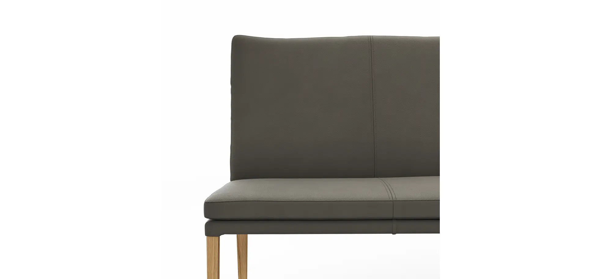 Polsterbank Tuma - Breite ca. 155 cm, Leder, Graubraun