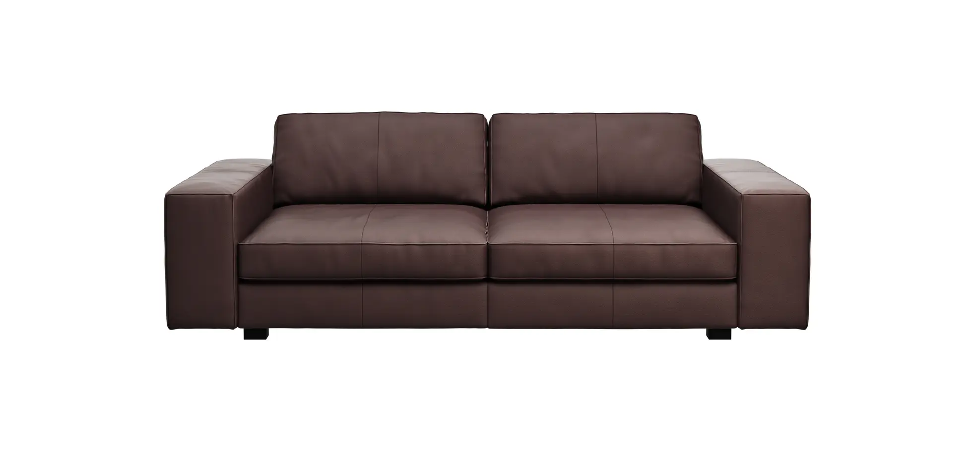 Sofa Aprino 1 - 3,5-Sitzer XXL, Dickleder, Dunkelbraun, Armlehne Block breit 111297