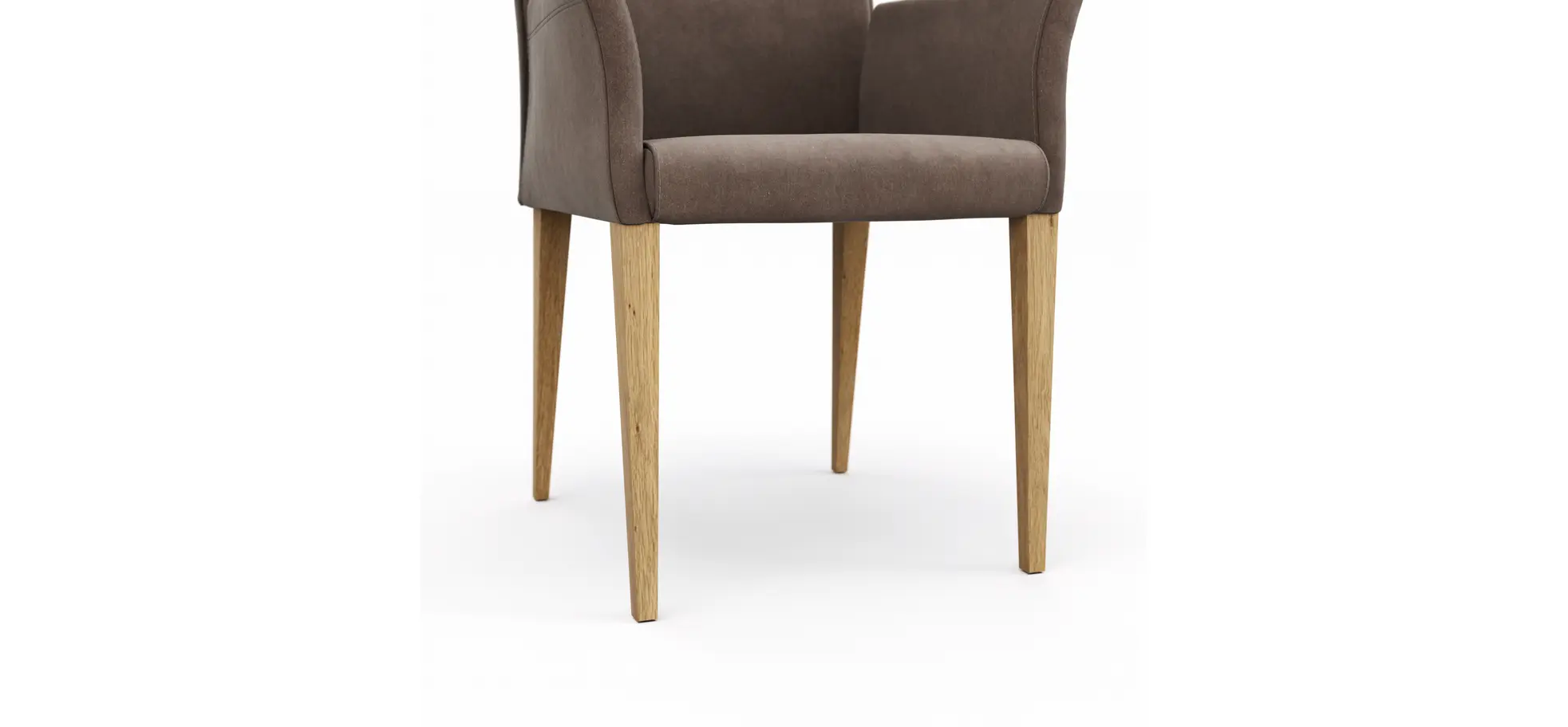 Armlehnstuhl Florea - Stoff, Dunkelbraun