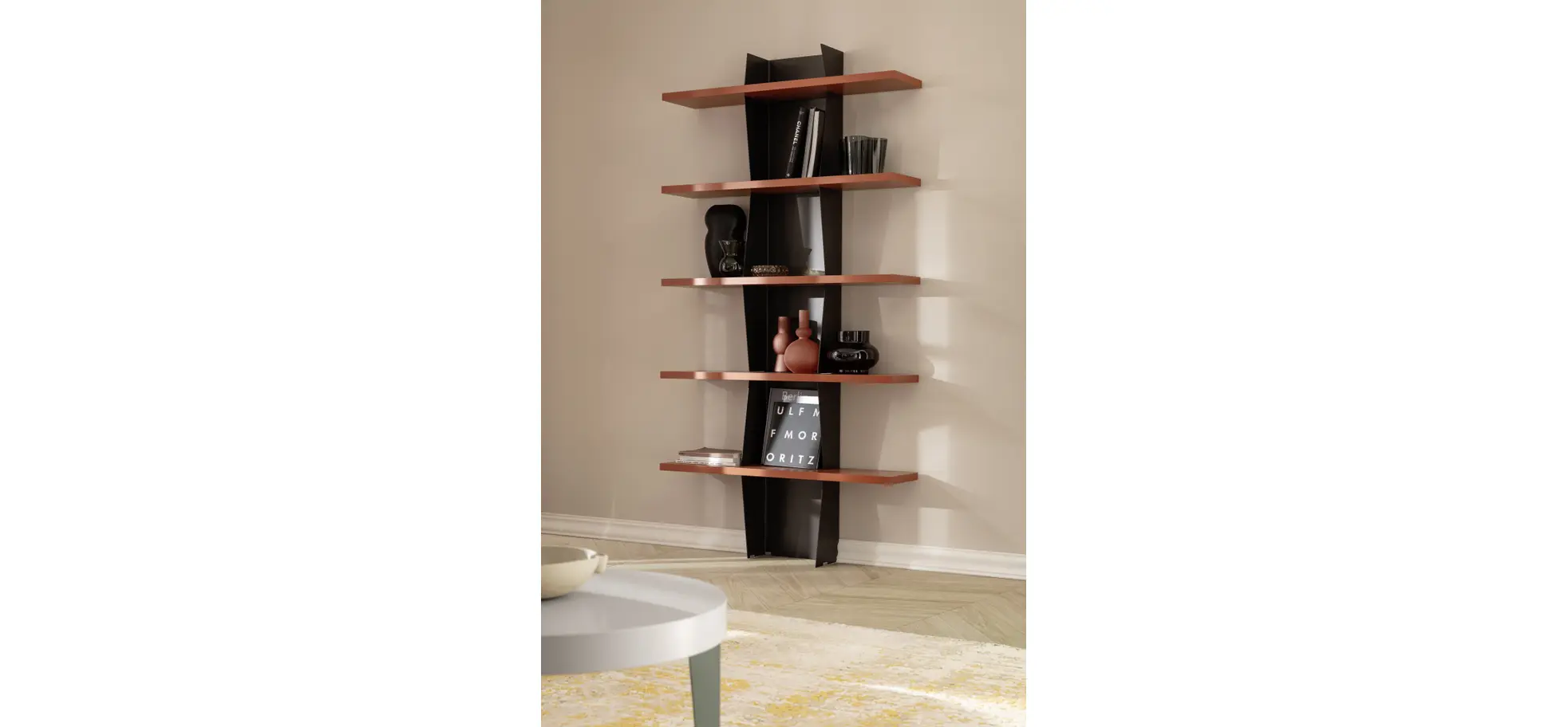 Wandboard Venzone - BHT  108x210x25 cm, Anthrazit, Campari