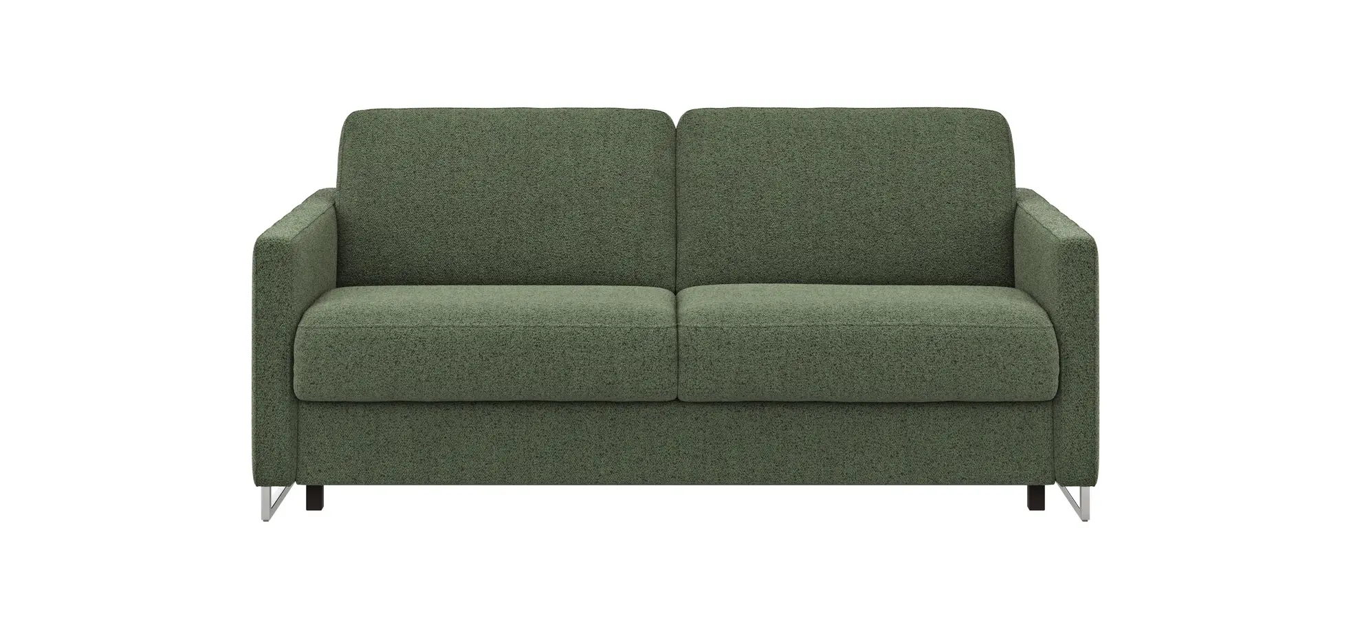 Sofa Nuoro - 2,5-Sitzer inkl. Schlaffunktion, Armlehne mit Kufe, Stoff, Olivgrün 130818