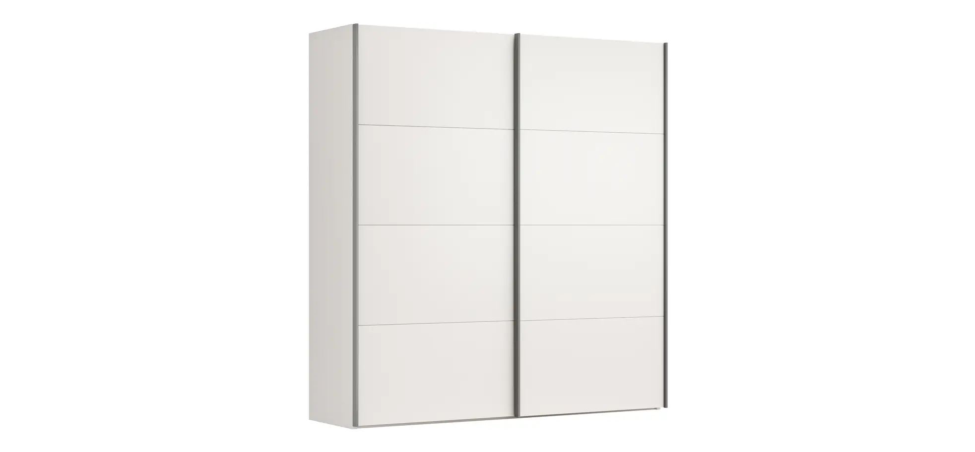 Schwebetürenschrank Viana - B ca. 212 cm, Lack, Weiß 120122