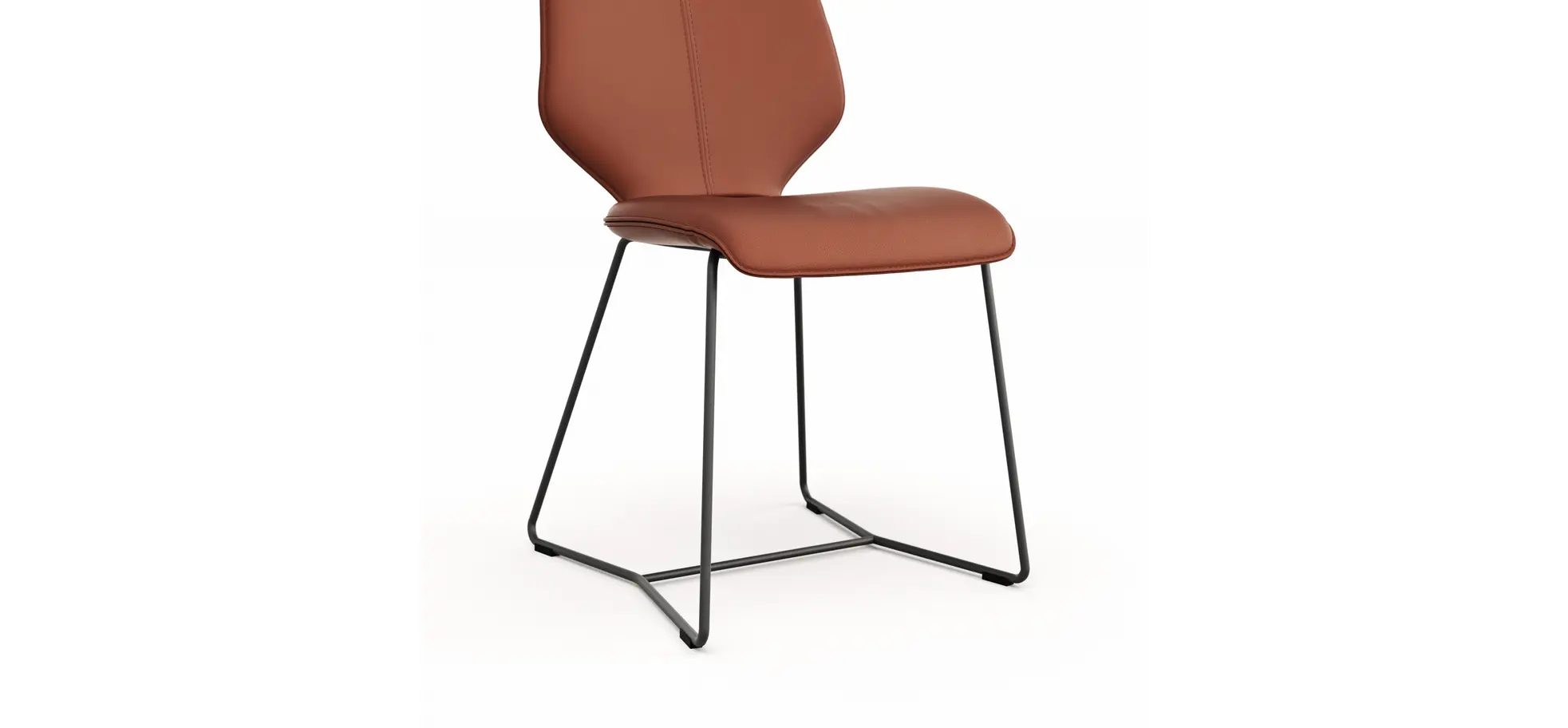 Stuhl Penthouse - Leder, Rost, Kufen, Anthrazit