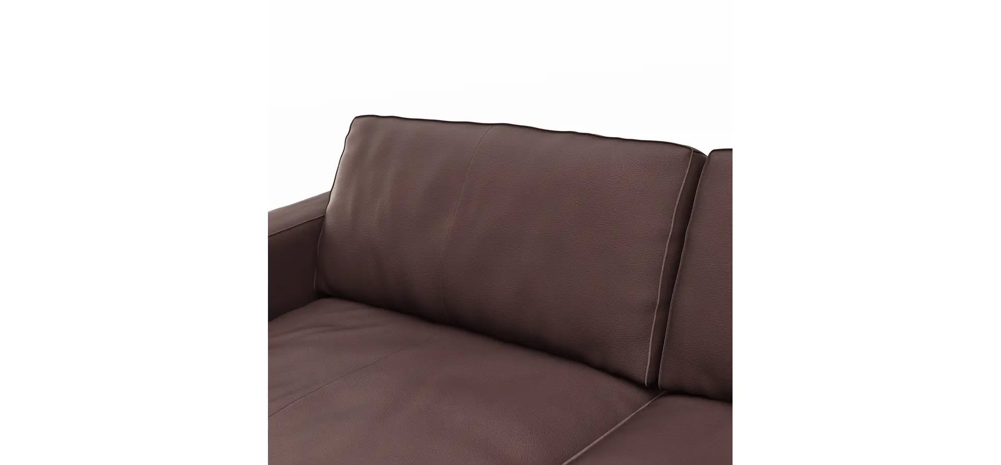 Sofa Aprino 2 - 3,5-Sitzer XL, Dickleder, Dunkelbraun, Armlehne Block schmal