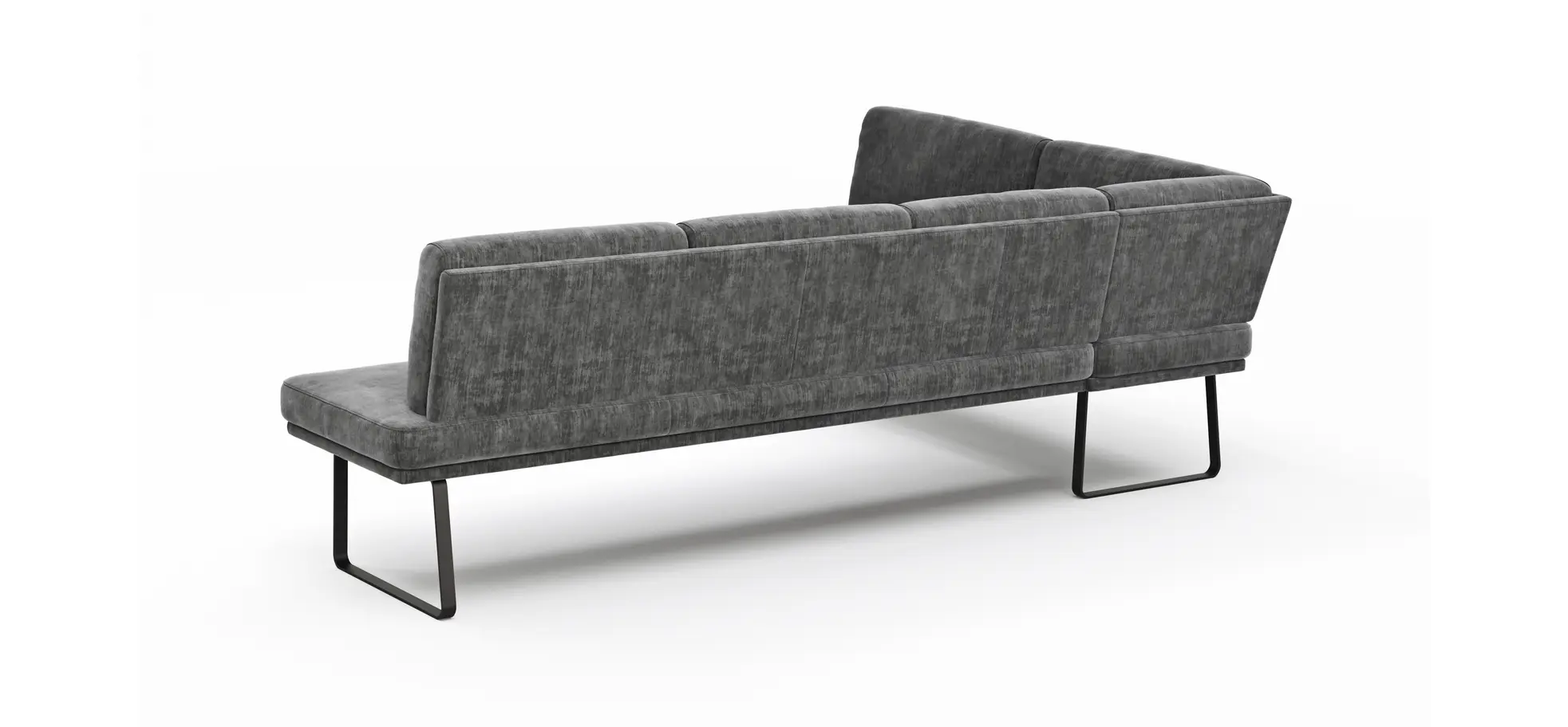 Eckbank Valloni - Stoff, Dunkelgrau