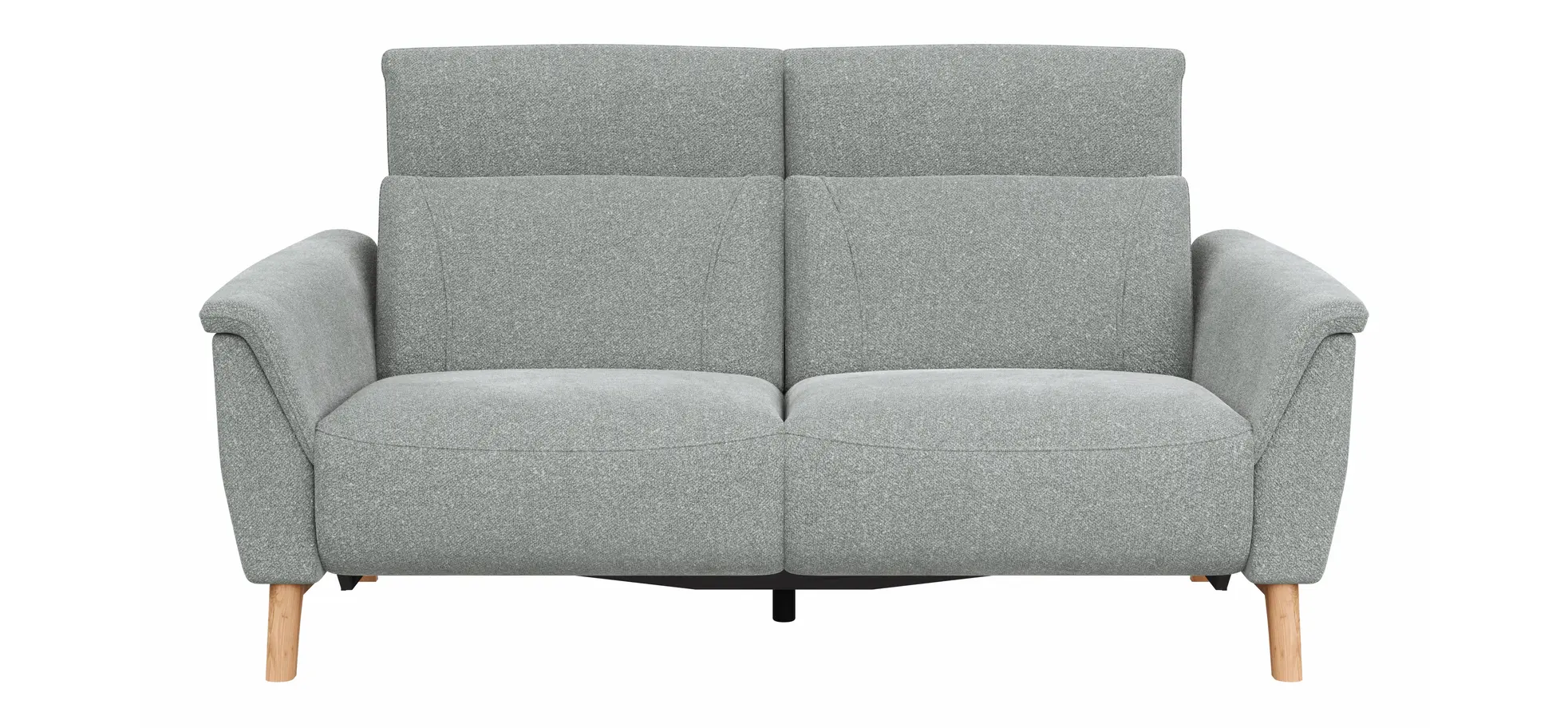 Sofa Nevin - 2,5-Sitzer inkl. Sitzvorzug (motorisch) und Kopfpolsterverstellung, Stoff, Silbergrau 9150470