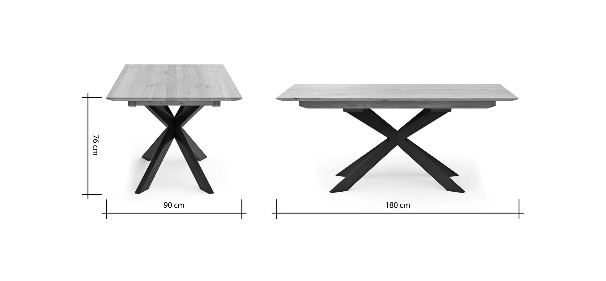 Esstisch Talara Lola - LB ca. 180x90cm, Wildeiche Bianco