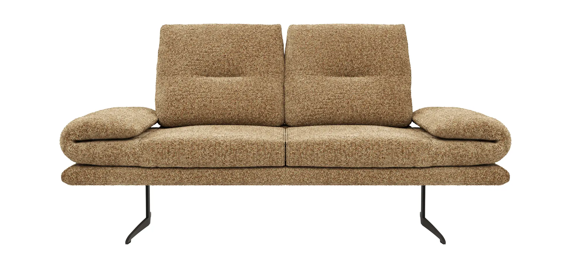 Sofa Lucero 2.0 - 2-Sitzer klein inkl. Rückenlehne, Stoff, Cognac