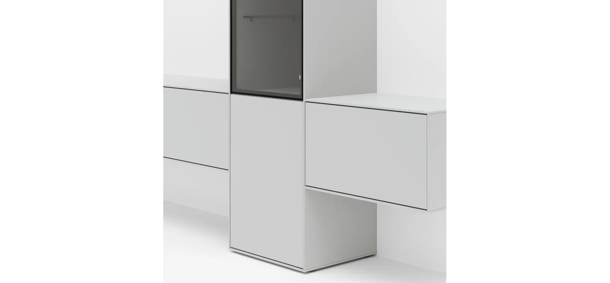 Wohnwand Medio - Lack, Weiß