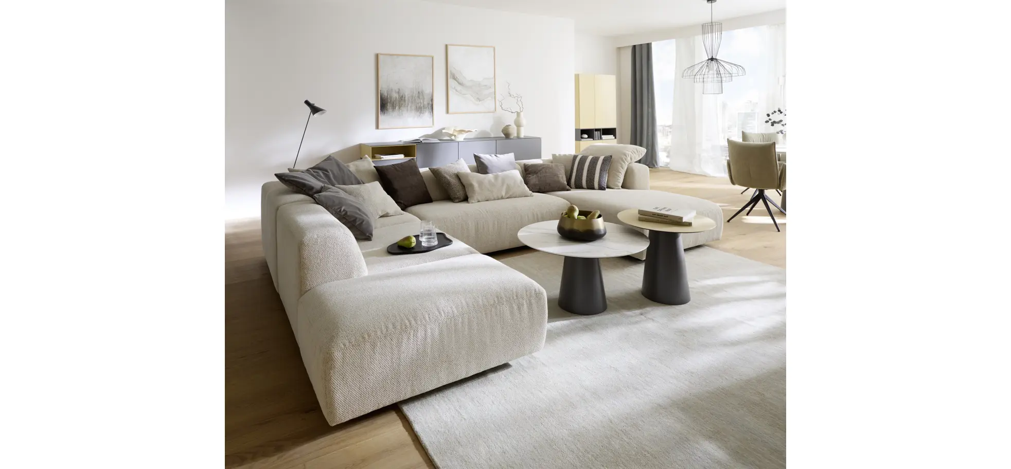 Beistelltisch Cono - DH ca. 60x52 cm, Glas, Mandel