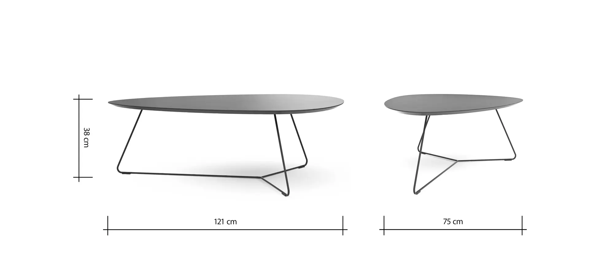 Couchtisch Fano - LBH ca. 121x75x38 cn, Fenix, Bordeaux
