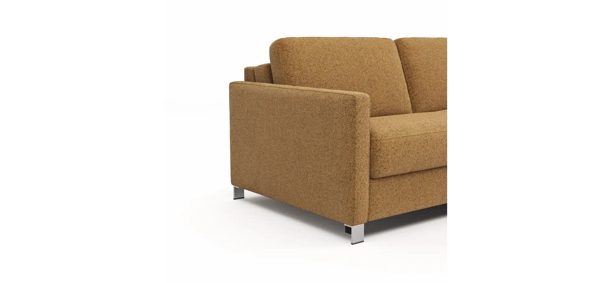 Sofa Nuoro - 2,5-Sitzer inkl. Schlaffunktion, Armlehne schmal, Stoff, Cognac