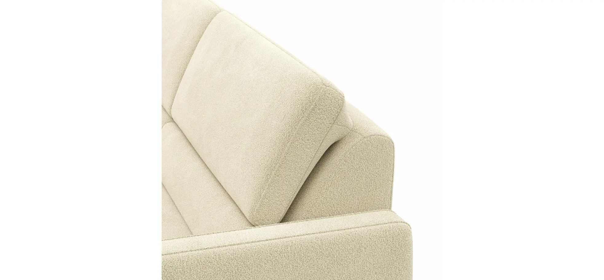Ecksofa Valera - Ecke mit 3-Sitzer rechts inkl. Rückenlehne verstellbar, Stoff, Natur