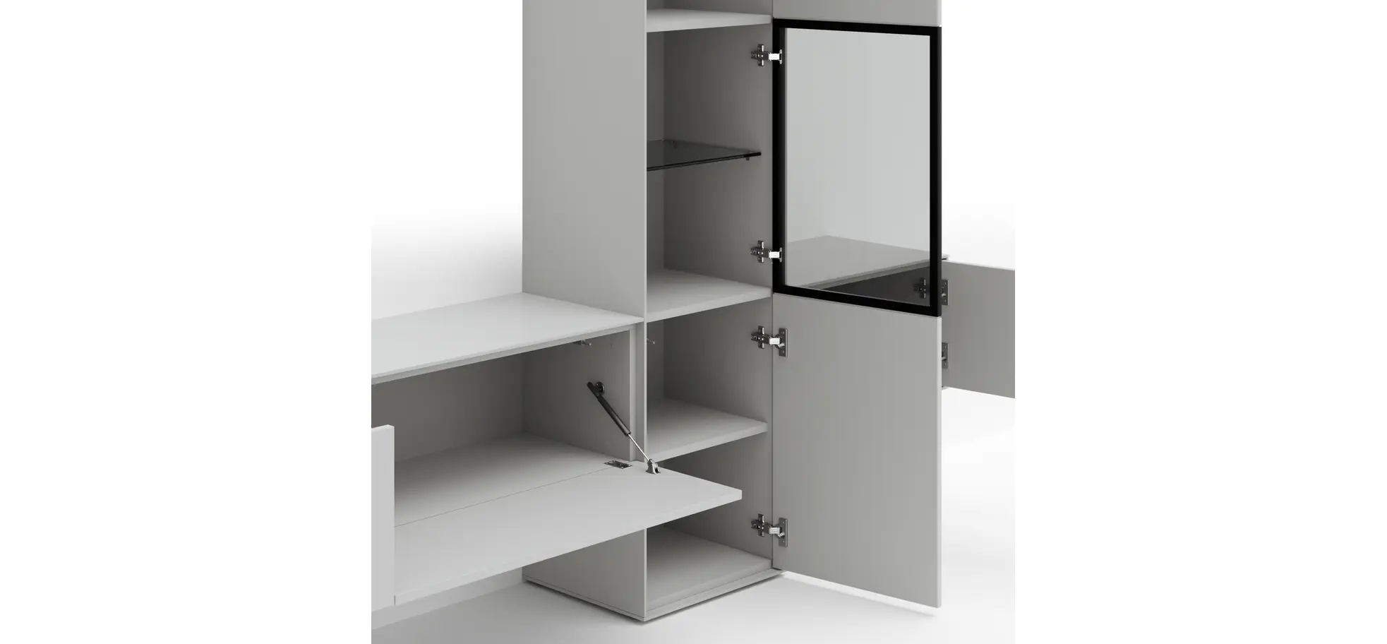 Wohnwand Medio - Lack, Weiß