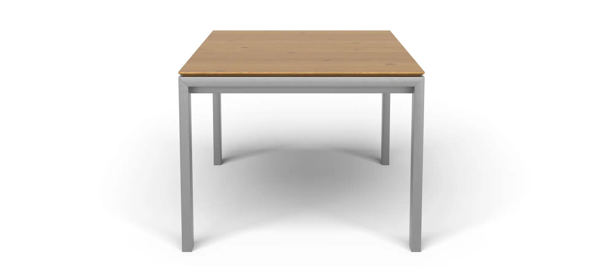 Esstisch 3400 - LB ca. 180x100 cm, ausziehbar, Asteiche massiv, 4-Fuss, Edelstahl