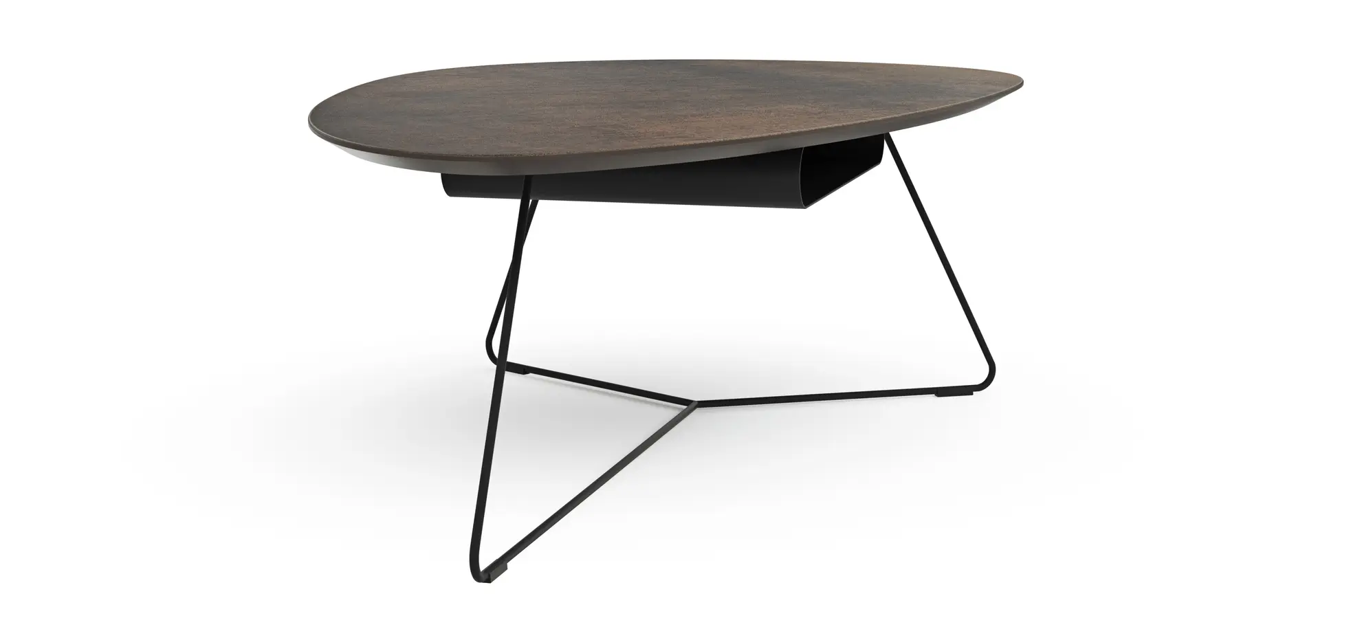 Couchtisch Fano - LBH ca. 121x75x38 cm, Ceramistone, Graubraun