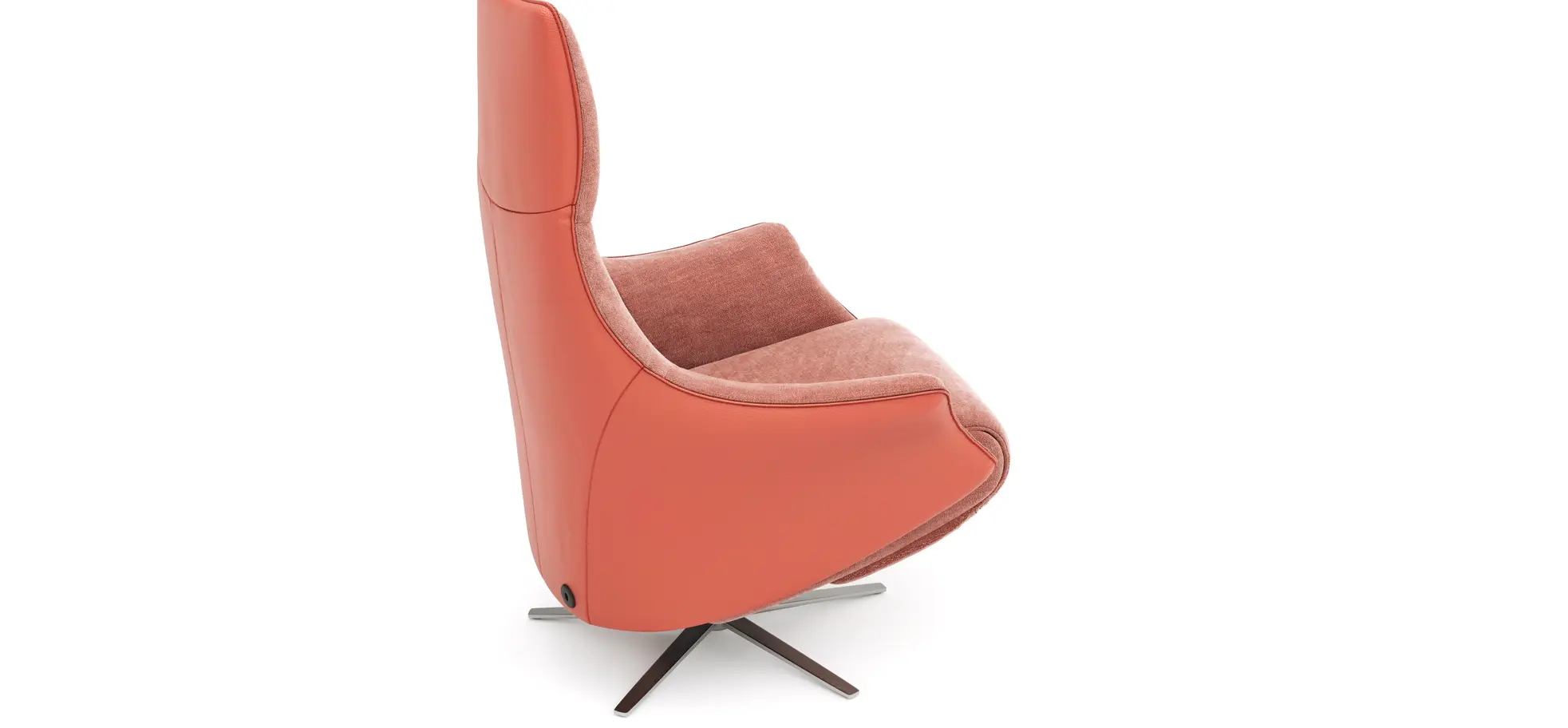 Relaxsessel Girona -  inklusive motorischer Relaxfunktion, Stoff, Leder, Rose