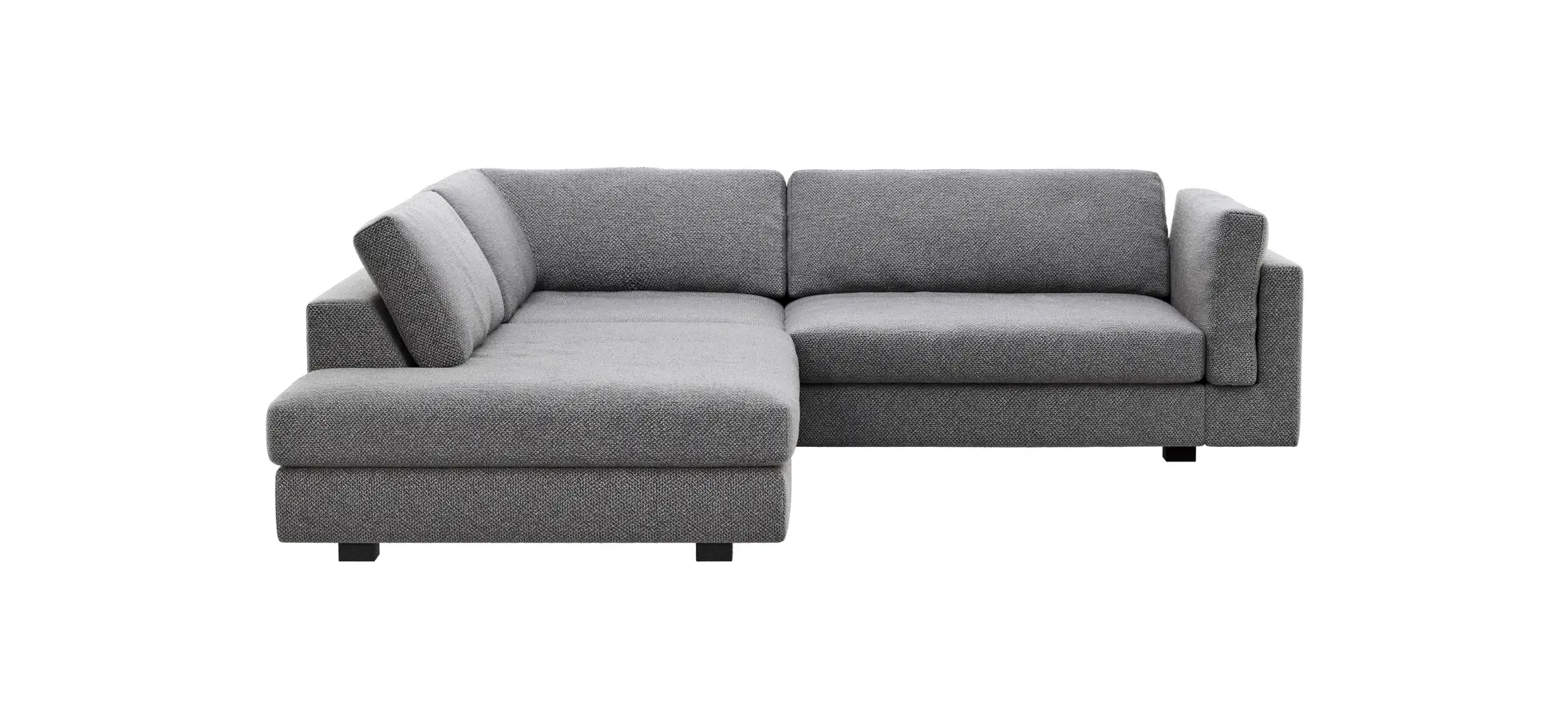 Ecksofa Aprino 3 - Ecke links mit 2,5-Sitzer, Stoff, Grau