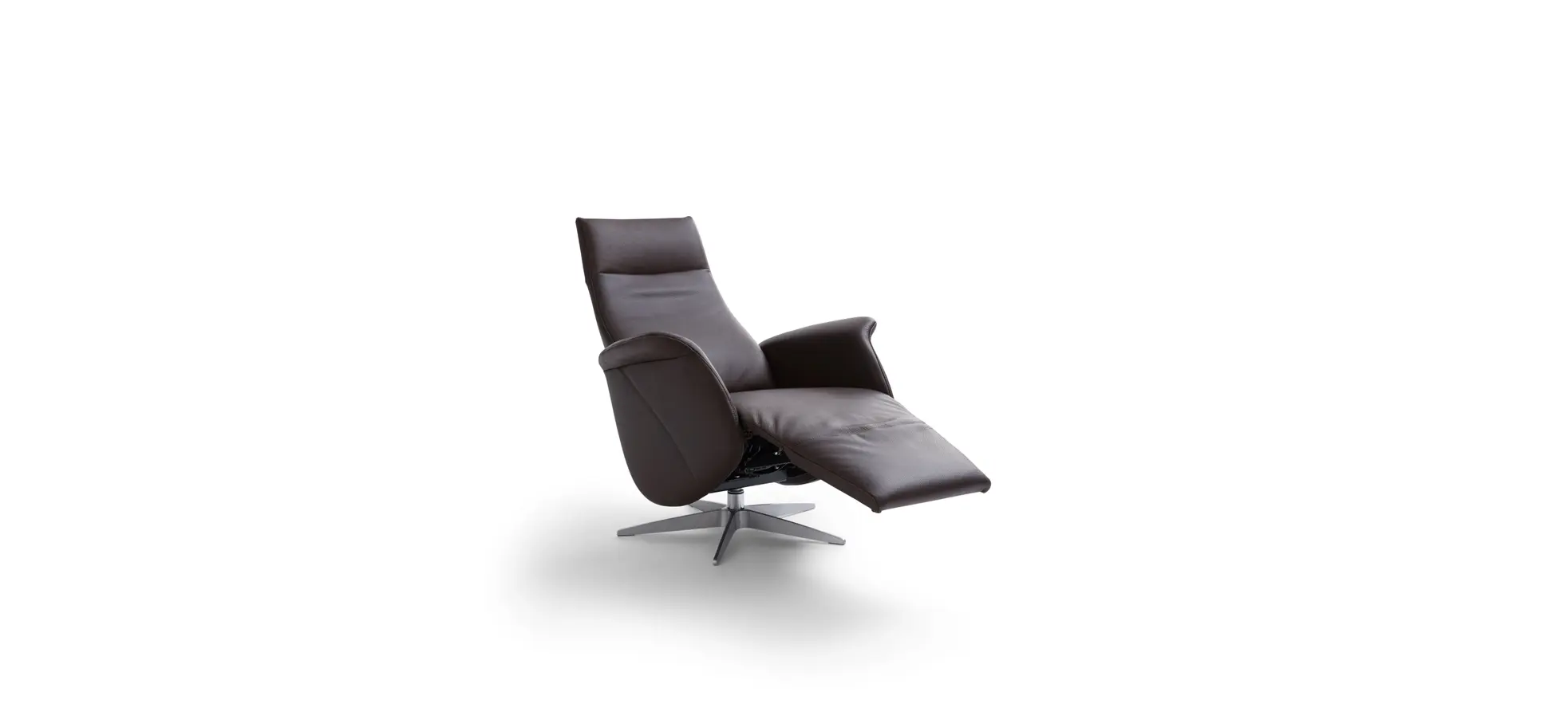 Relaxsessel Girona -  Relaxfunktion (motorisch), Leder, Dunkelbraun