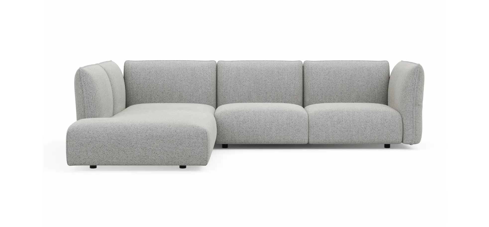 Ecksofa Motone - Ecke links mit 2,5-Sitzer, Stoff, Hellgrau