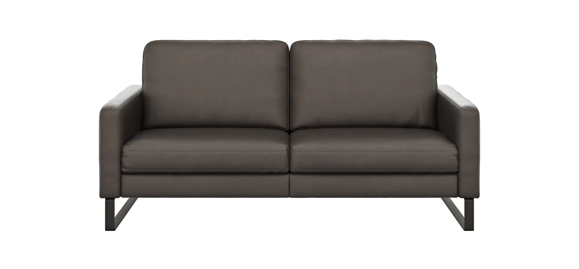Sofa Enna - 3-Sitzer, Armlehne A, Leder, Schwarz, Kufe, Schwarz 111498