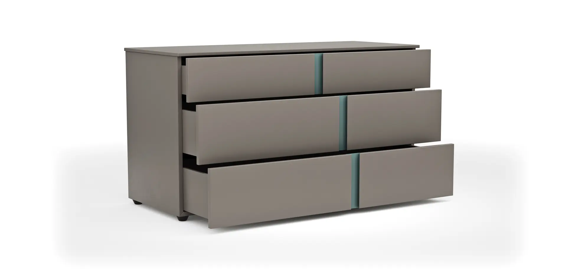 Kommode Loretto - BHT ca, 127x70x51 cm, Lack matt, Steingrau