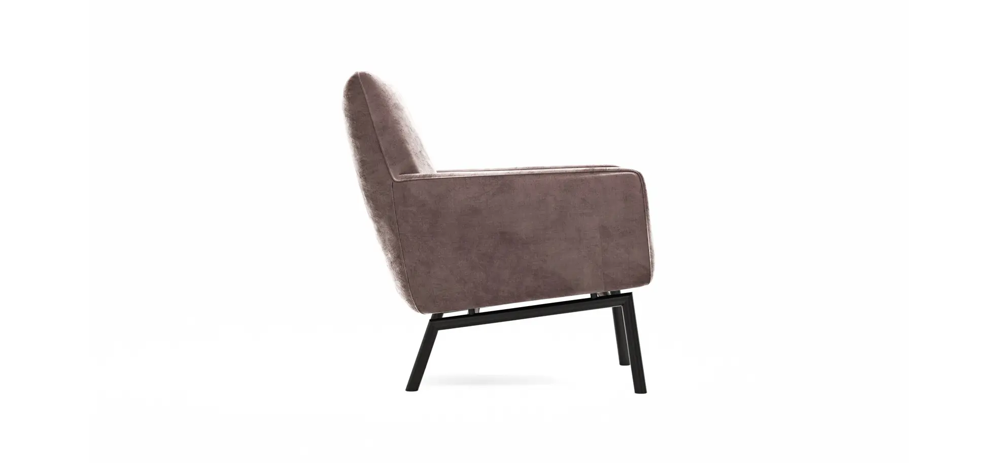 Sessel Matina - Größe L, Velour, Mauve