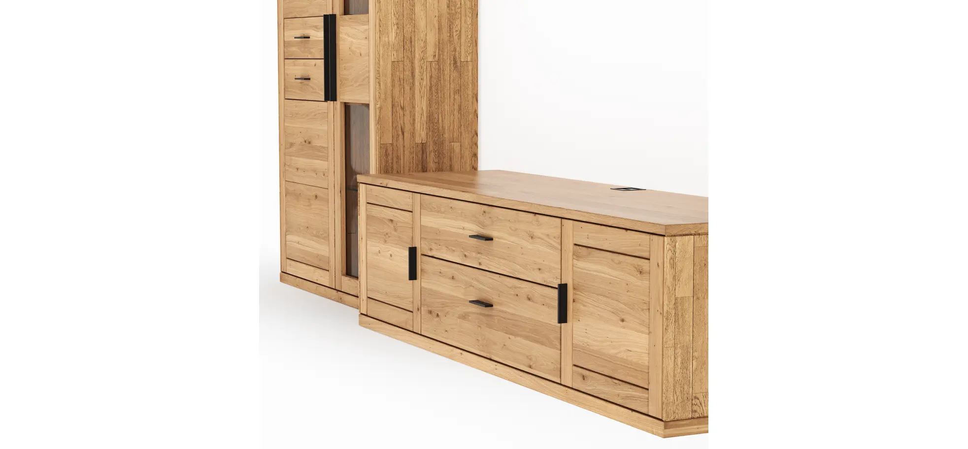 Wohnwand Faro 6.0 -  Wildeiche massiv, geölt