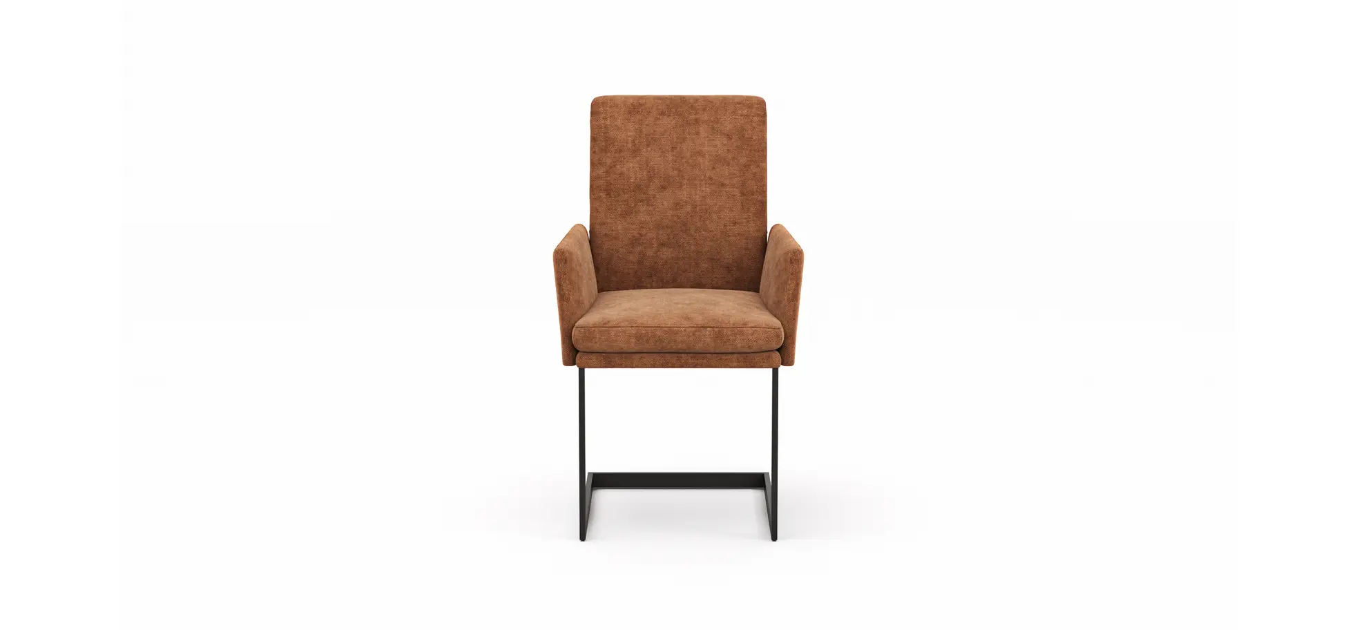 Freischwinger Valloni - Armlehne, Stoff, Rostfarben