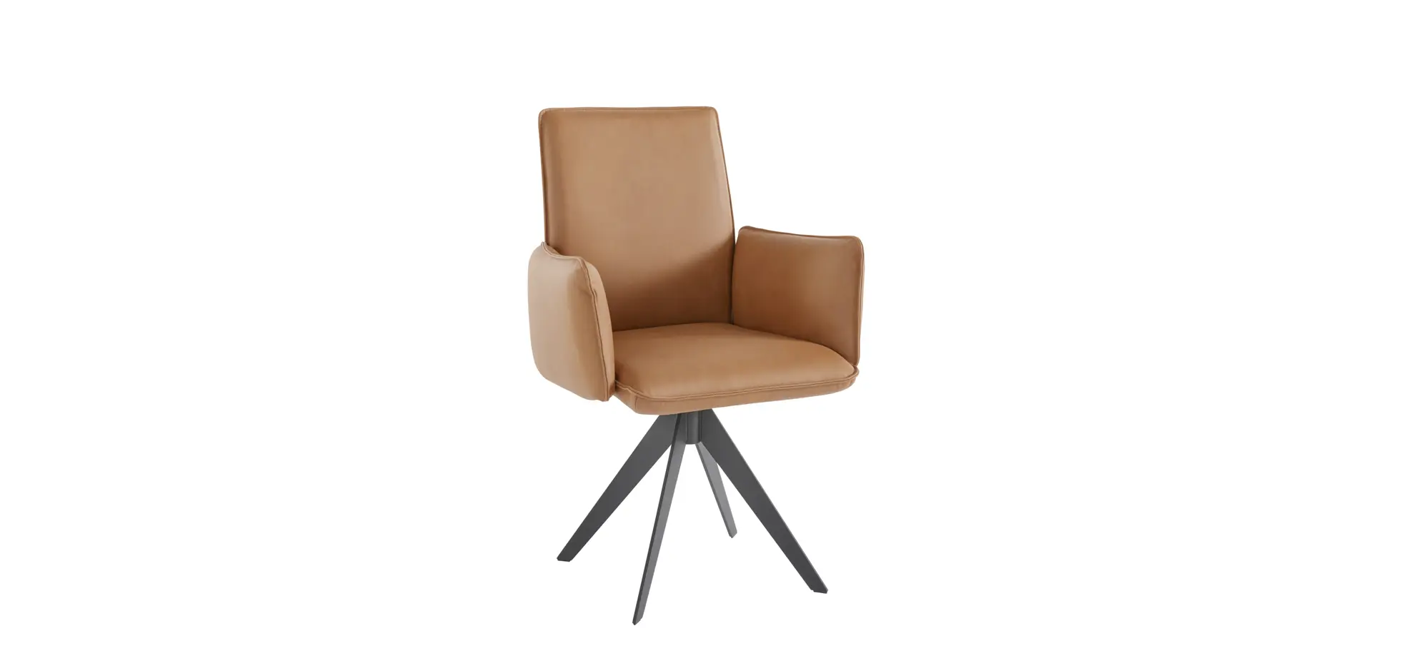 Armlehnstuhl Elda - drehbar, Leder, Cognac