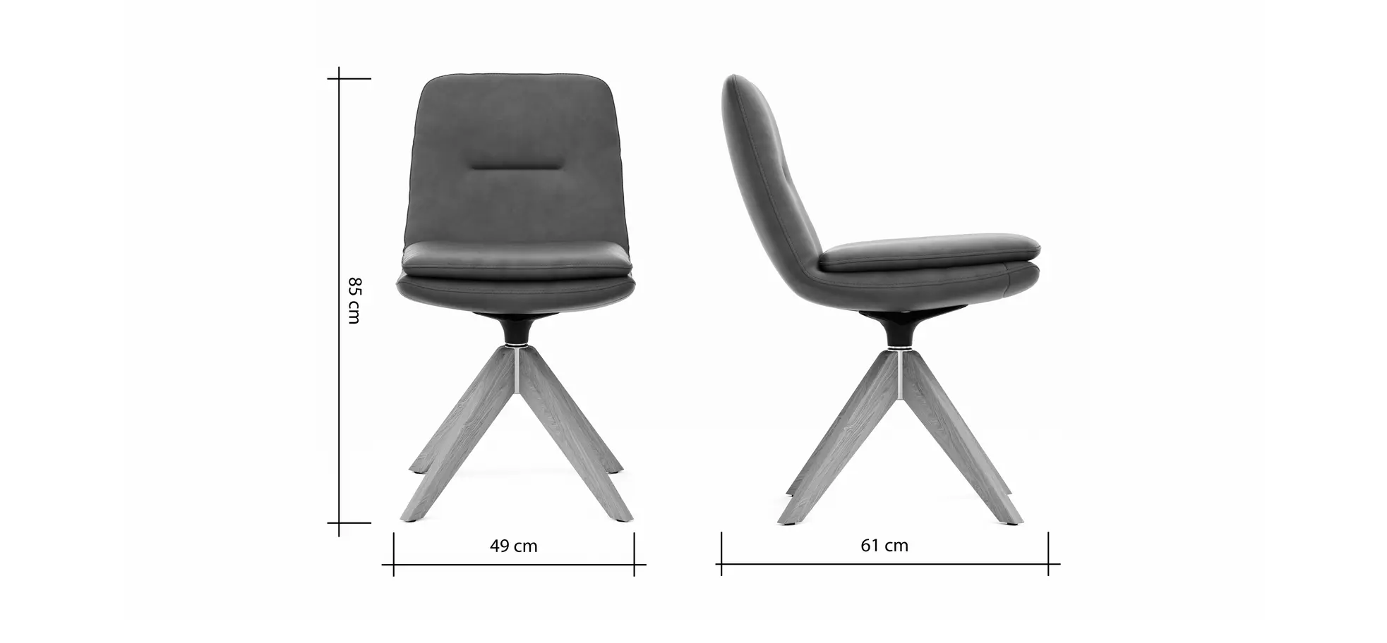 Polsterstuhl Macano - drehbar, Leder, Olive