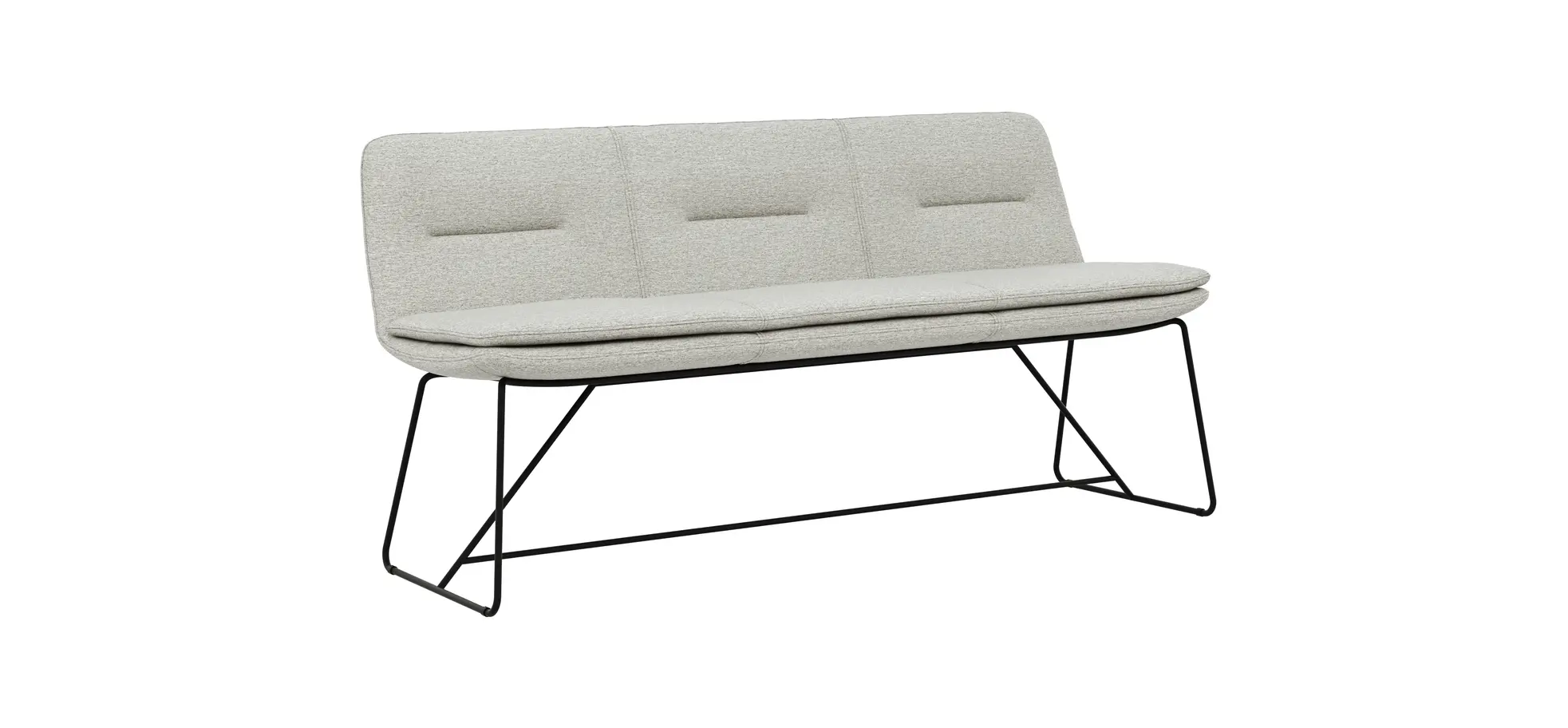 Polsterbank Macano - B ca. 180 cm, Stoff, Hellgrau 102643