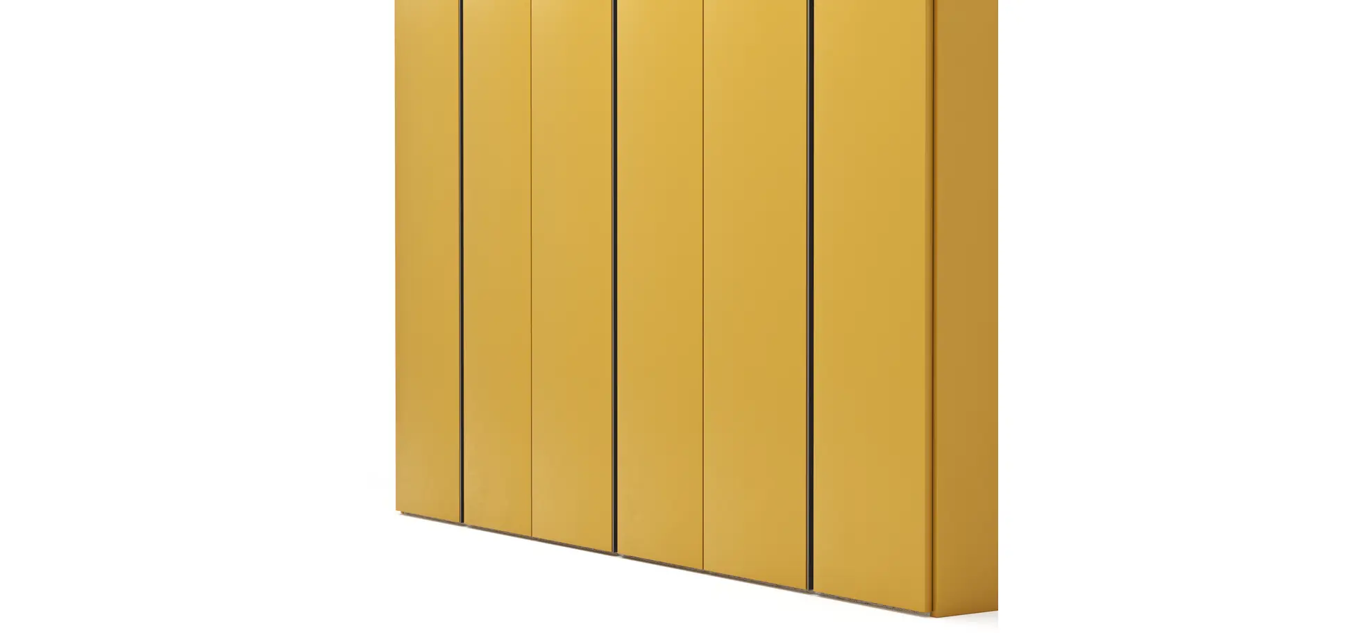 Drehtürenschrank Loretto - B ca. 280 cm, Lack matt, Safrangelb