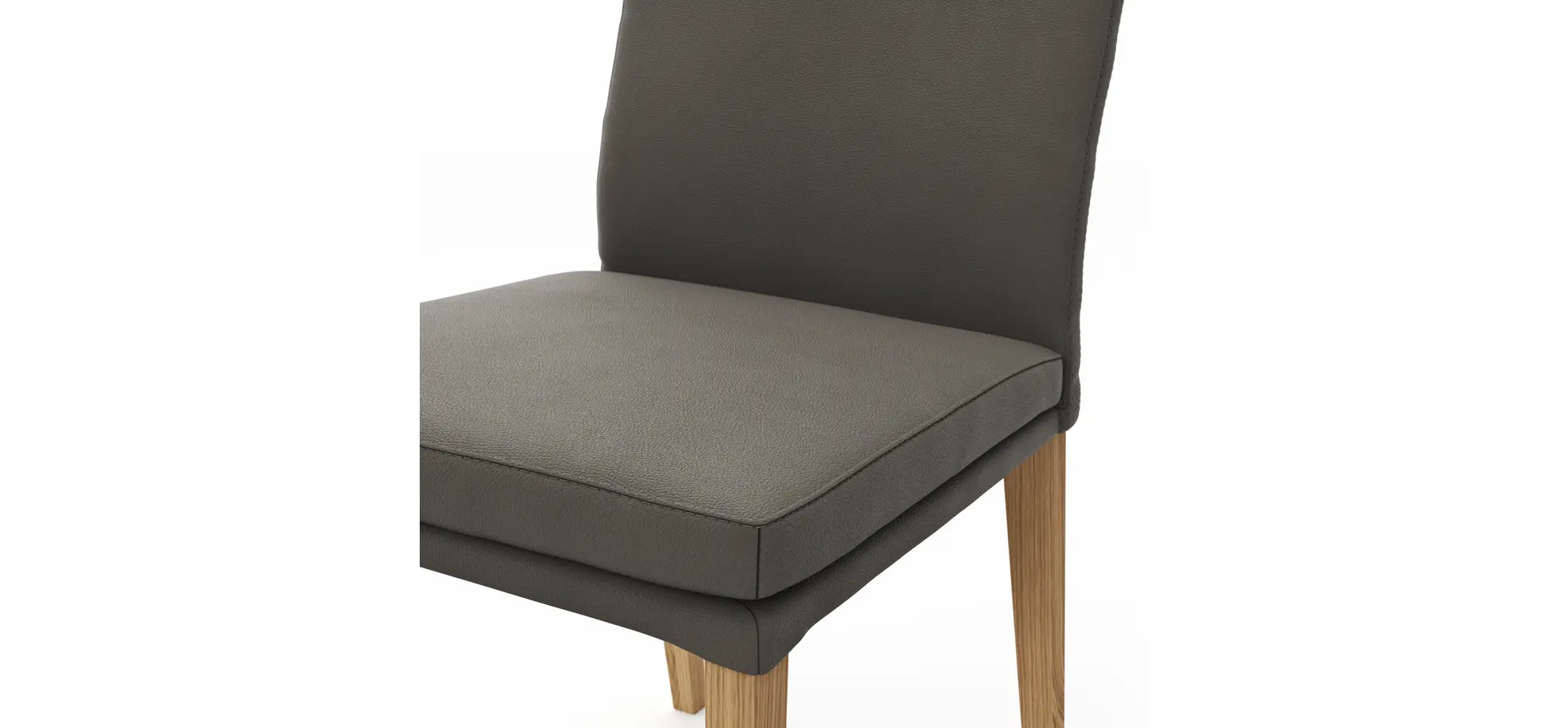 Stuhl Tuma- Leder, Graubraun