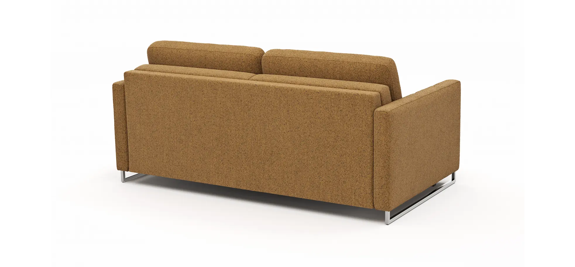 Sofa Nuoro - 2,5-Sitzer inkl. Schlaffunktion, Armlehne mit Kufe, Stoff, Cognac
